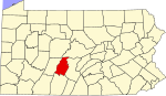 Map of Pennsylvania highlighting Blair County